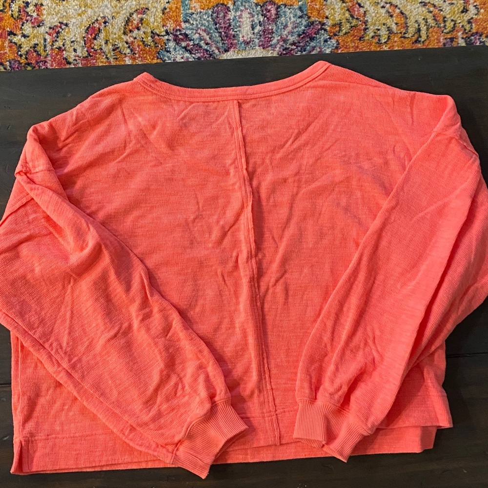 Aerie Vibrant Coral Long Sleeve Tee - Picture 3 of 3
